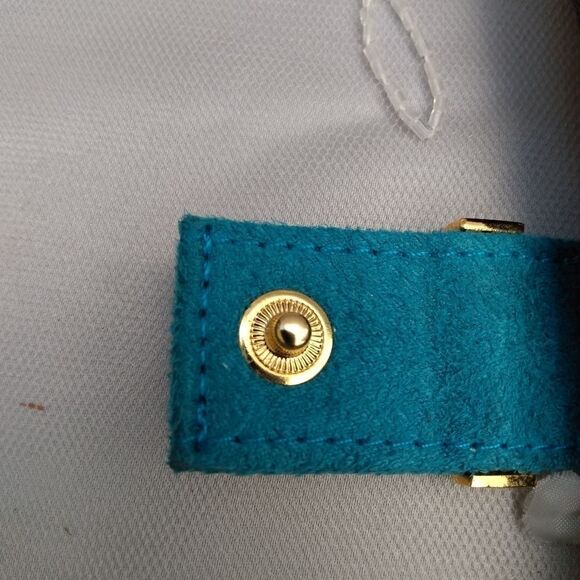 NWOT STEPHANIE JOHNSON Faux Fur Brown/Teal Roll Up Jewelry/Cosmetic Travel Case - Picture 7 of 14